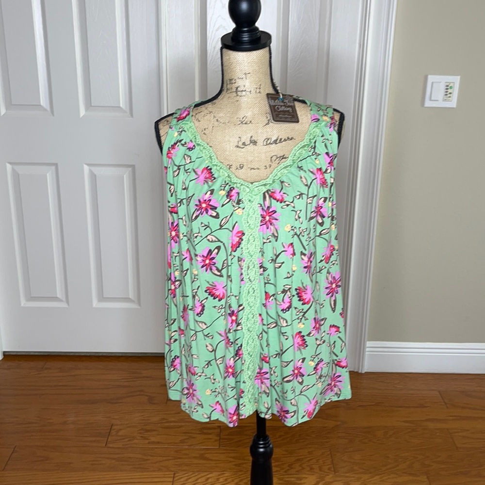 NWT! MATILDA JANE WEEKEND AWAY GREEN FLORAL TANK